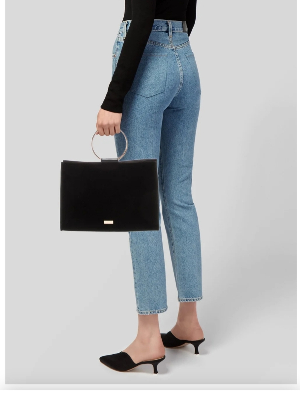 ❤️FINAL❤️Carolina Herrera Good Girl Black Ring-Handle Evening Clutch